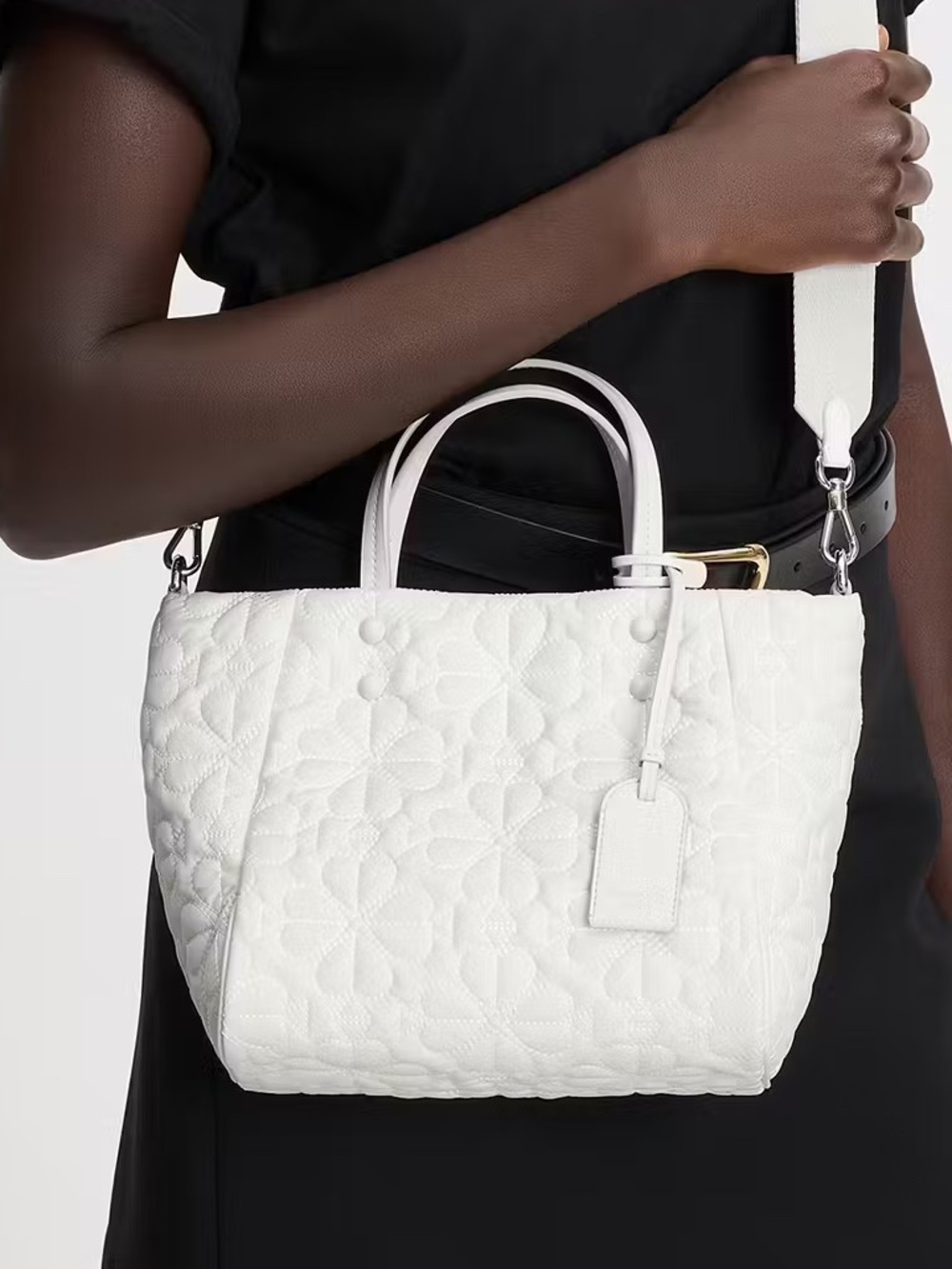 Kate Spade NY Tilly Quilted Small Tote Bag crossbody White